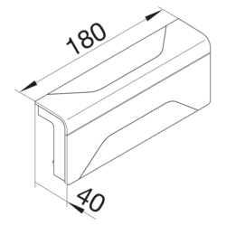 Σχέδια προϊόντος tehalit.SL 55x20mm κανάλι και εξαρτήματα Εσωτερική γωνία 3D ABS